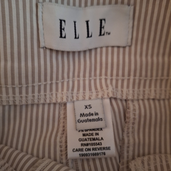 Elle Cream Pinstripe Cropped Women's Pants - Picture 7 of 10